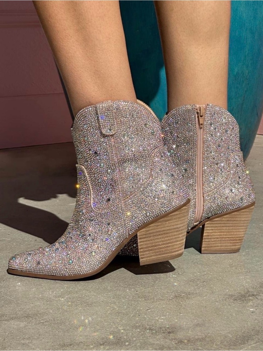 Betsey Johnson Rhinestone Ankle Boots